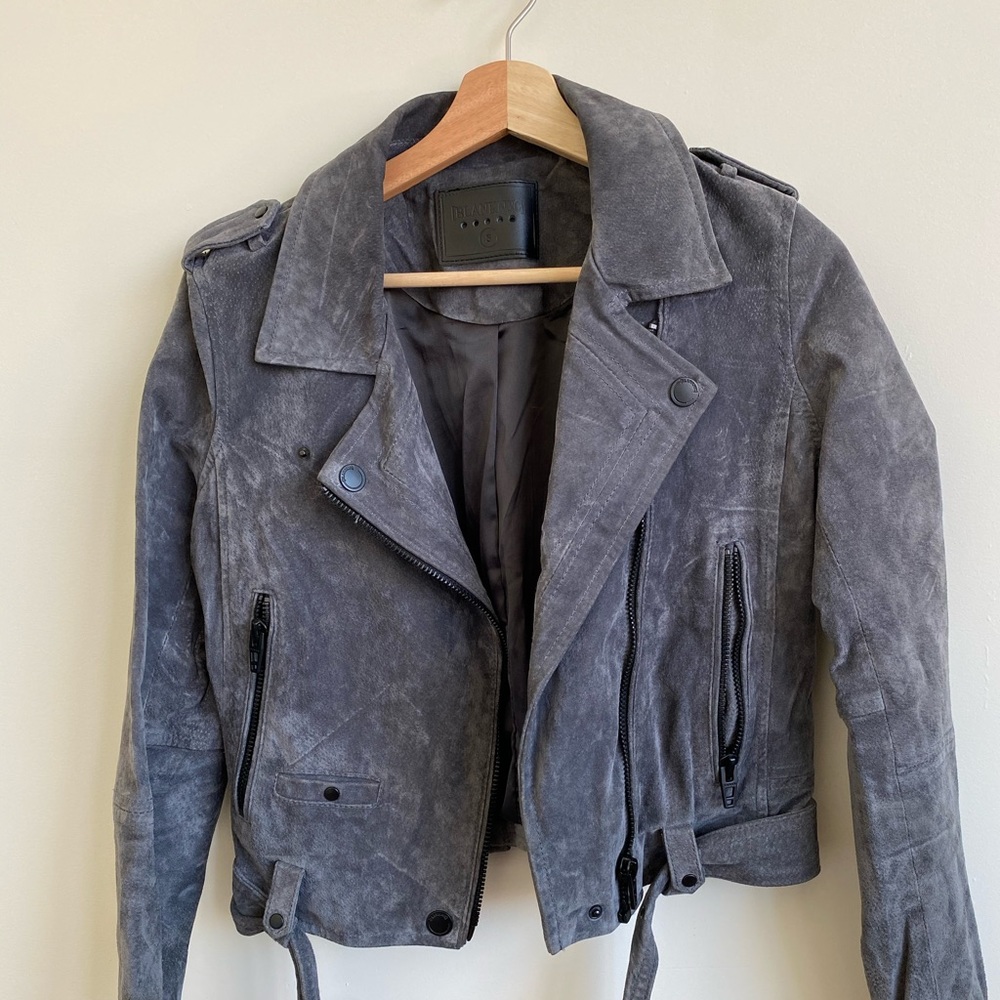 [Blank NYC] Grey Suede Moto Jacket